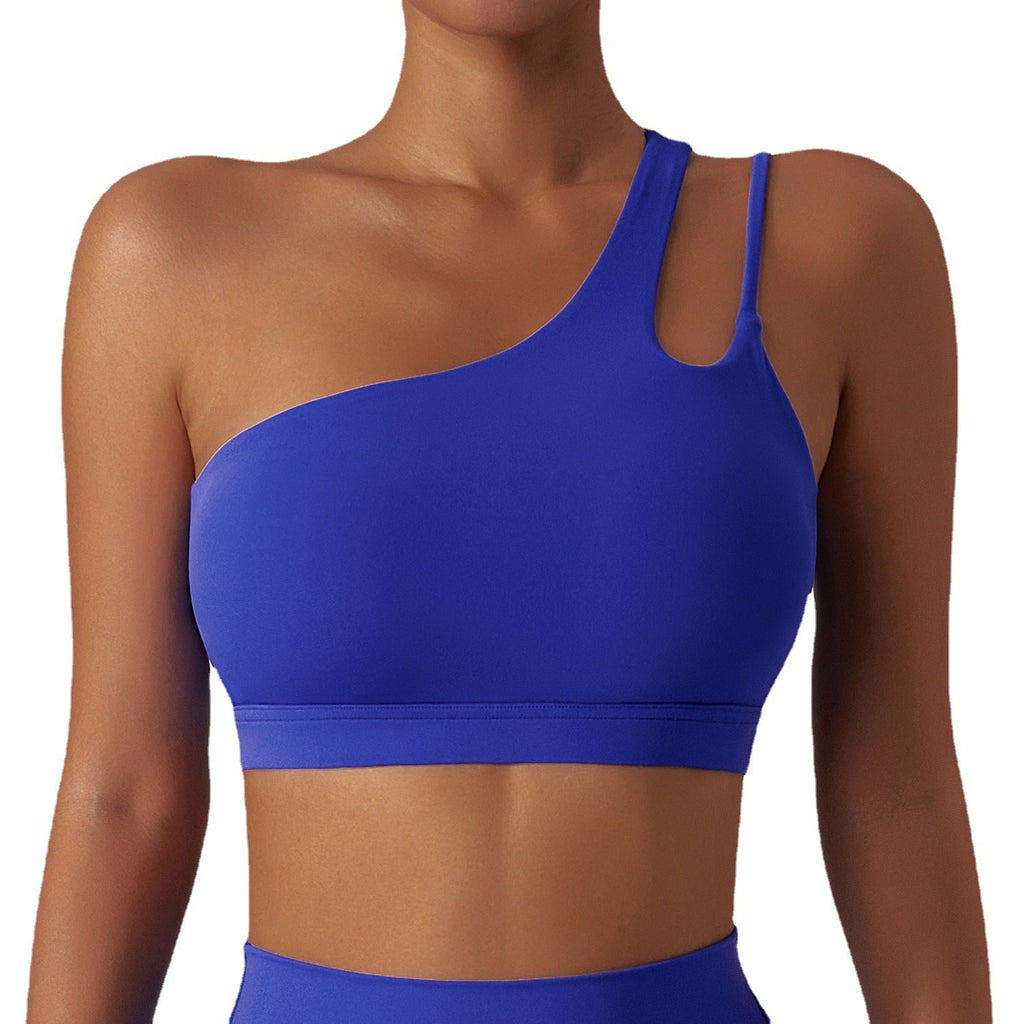 Soutien-gorge de yoga asymétrique,  brassière de sport