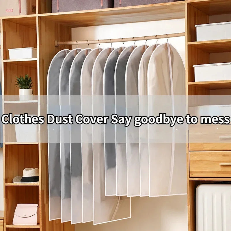 80/100/120/140cm Clothes Dust Cover,Clear Plastic Garment Bags for Storage,Dustproof Wardrobe Hanging Clothing Bag for Coat Suit