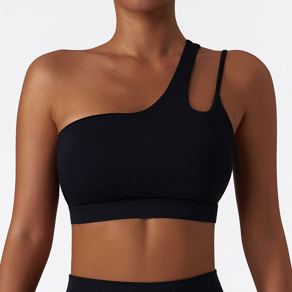 Soutien-gorge de yoga asymétrique,  brassière de sport