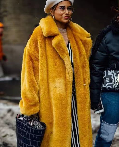 Manteau en coton imitation fourrure