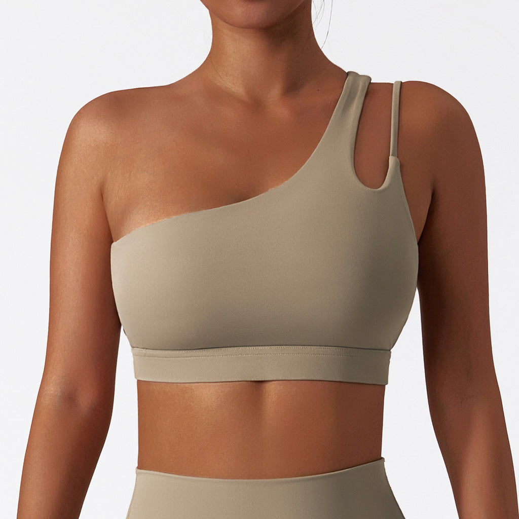 Soutien-gorge de yoga asymétrique,  brassière de sport