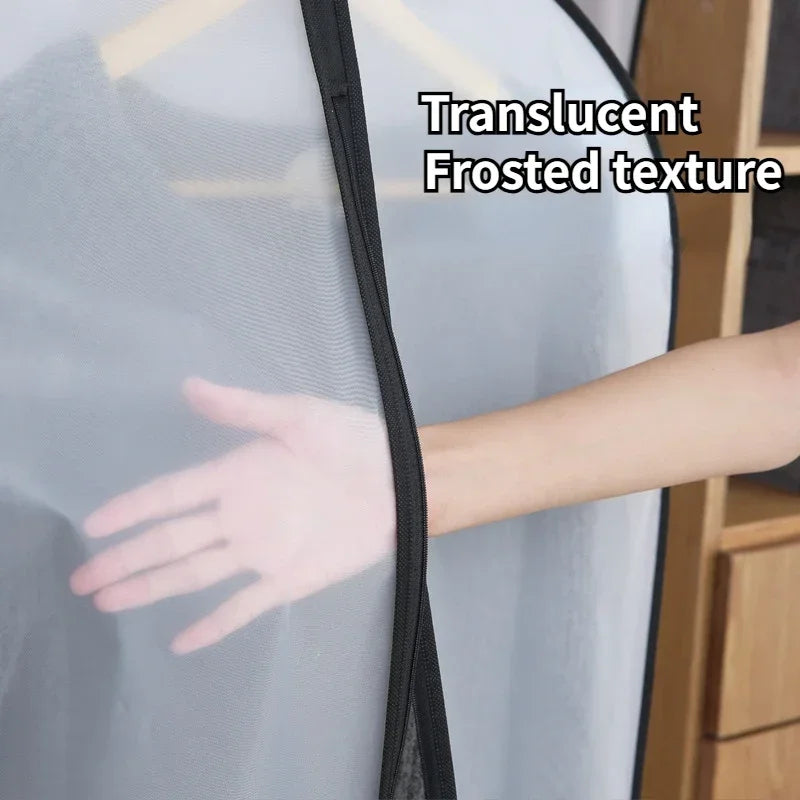 80/100/120/140cm Clothes Dust Cover,Clear Plastic Garment Bags for Storage,Dustproof Wardrobe Hanging Clothing Bag for Coat Suit