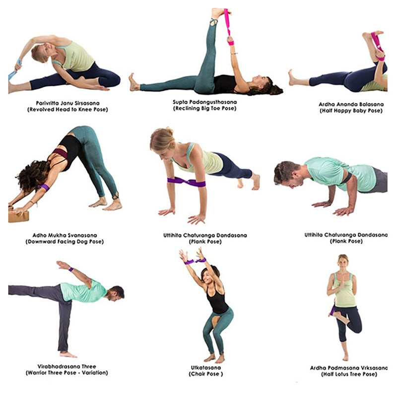 Ceinture de sangle extensible de yoga en forme de 8 Corde de ceinture pour l'entraînement du poignet