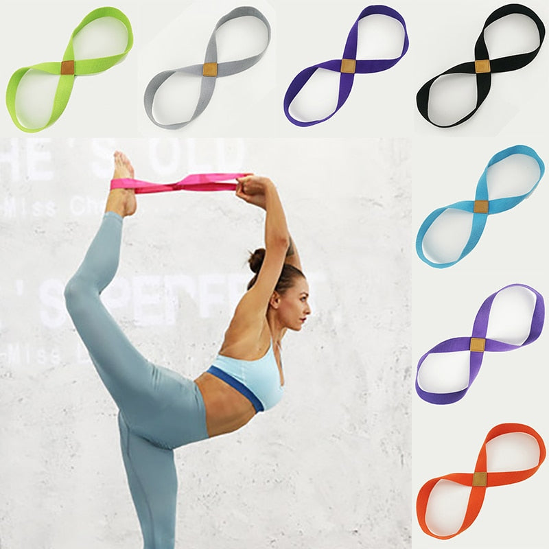 Ceinture de sangle extensible de yoga en forme de 8 Corde de ceinture pour l'entraînement du poignet