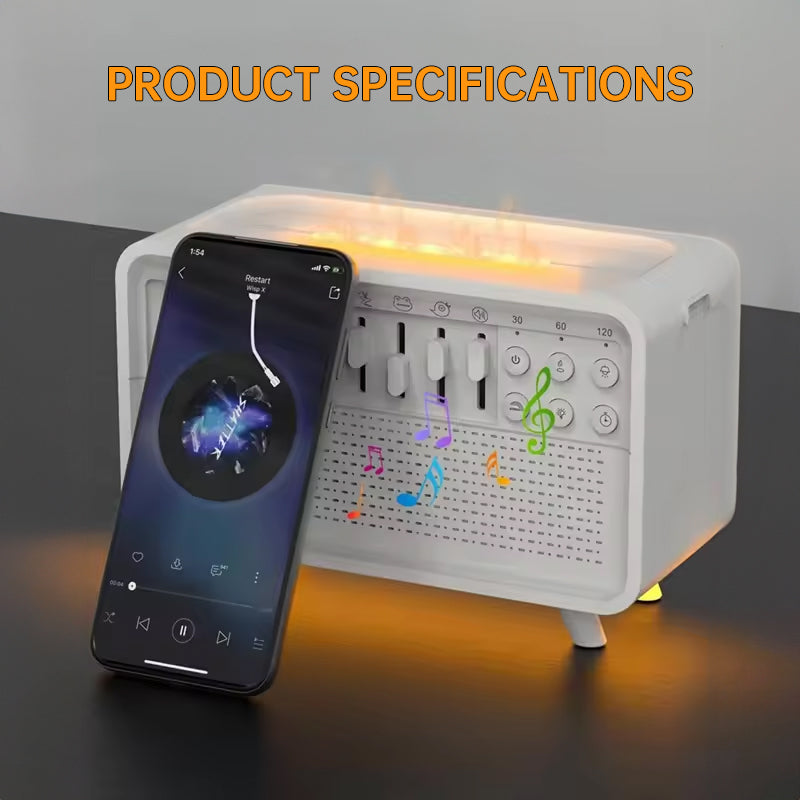 Humidificateur diffuseur d'arôme d'air de bruit avec veilleuse et haut-parleur Bluetooth