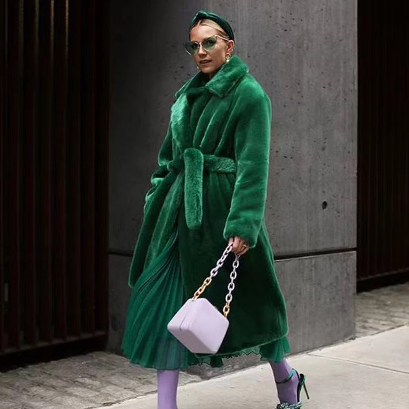 Manteau en coton imitation fourrure